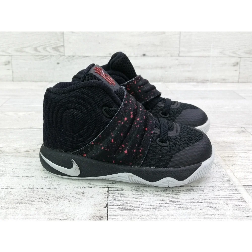 Toddler's Nike Kyrie 2 TD Black Bright Crimson Sneakers Shoes 827281-006 4C 4 C